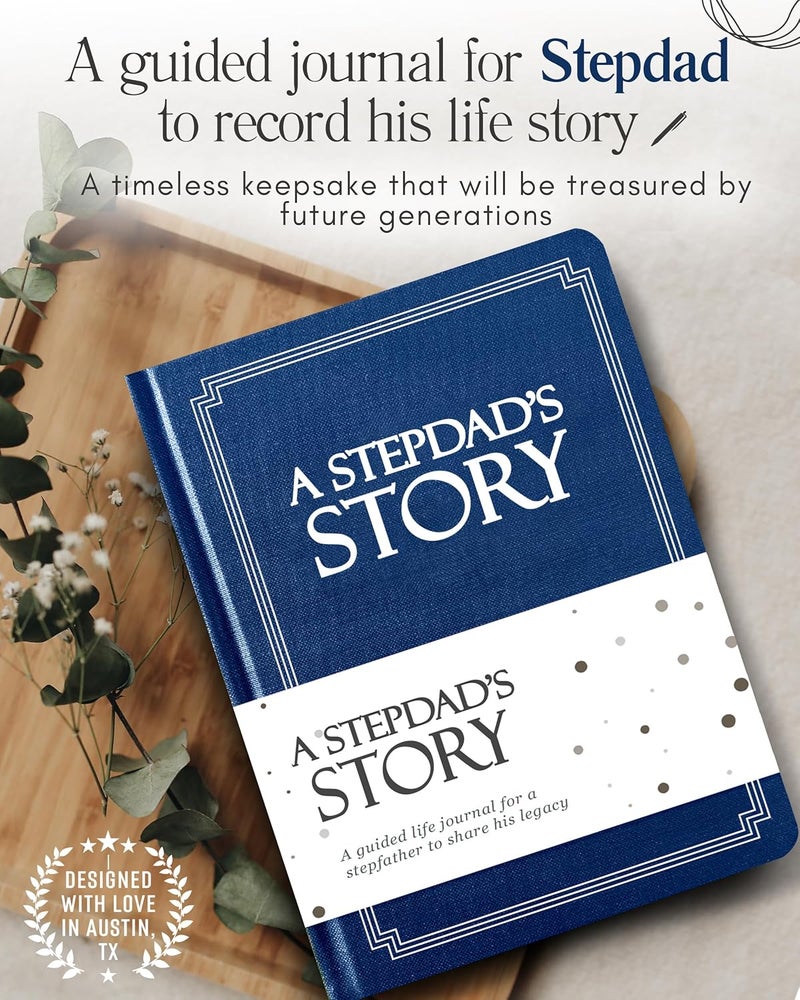 Coco & Lan Stepdad's Life Story Journal (Hardcover): A Meaningful Keepsake for Stepdad to Share His Journey & Memories, Book Includes 250+ Prompt Questions, Sentimental Gift for Father's Day, Birthday, Christmas - Image 3